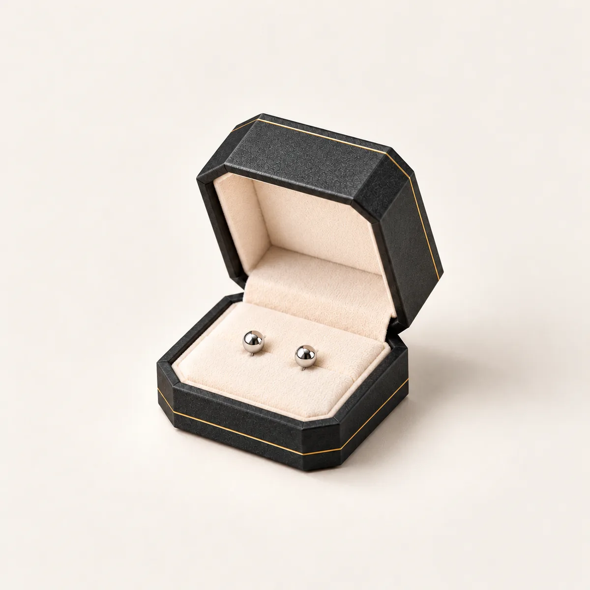 Graphite Lined Earring Box with visible construction and opening