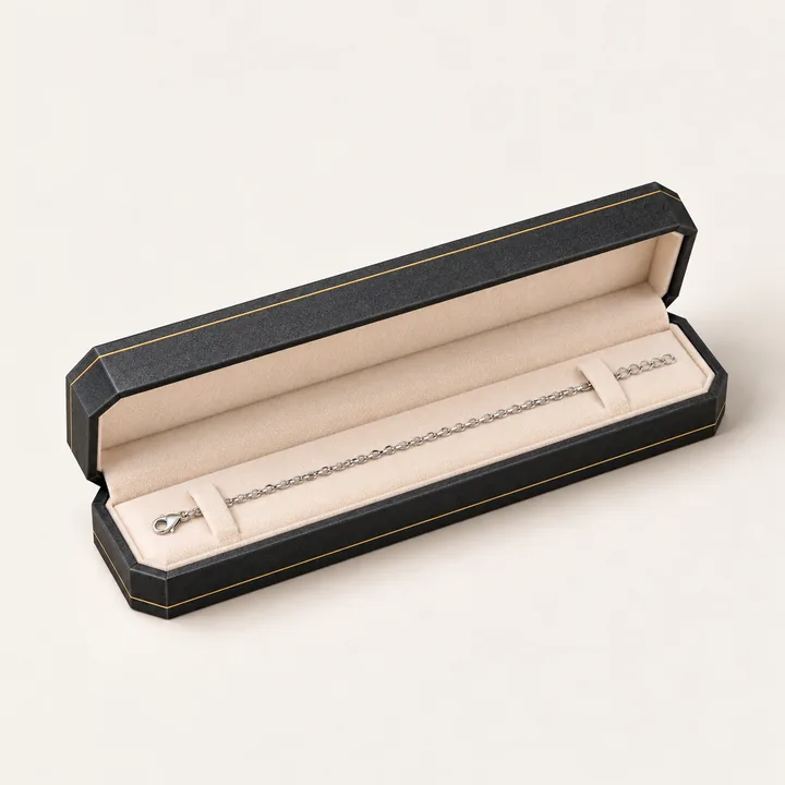 Graphite Lined Bracelet Box showing its opening and construction