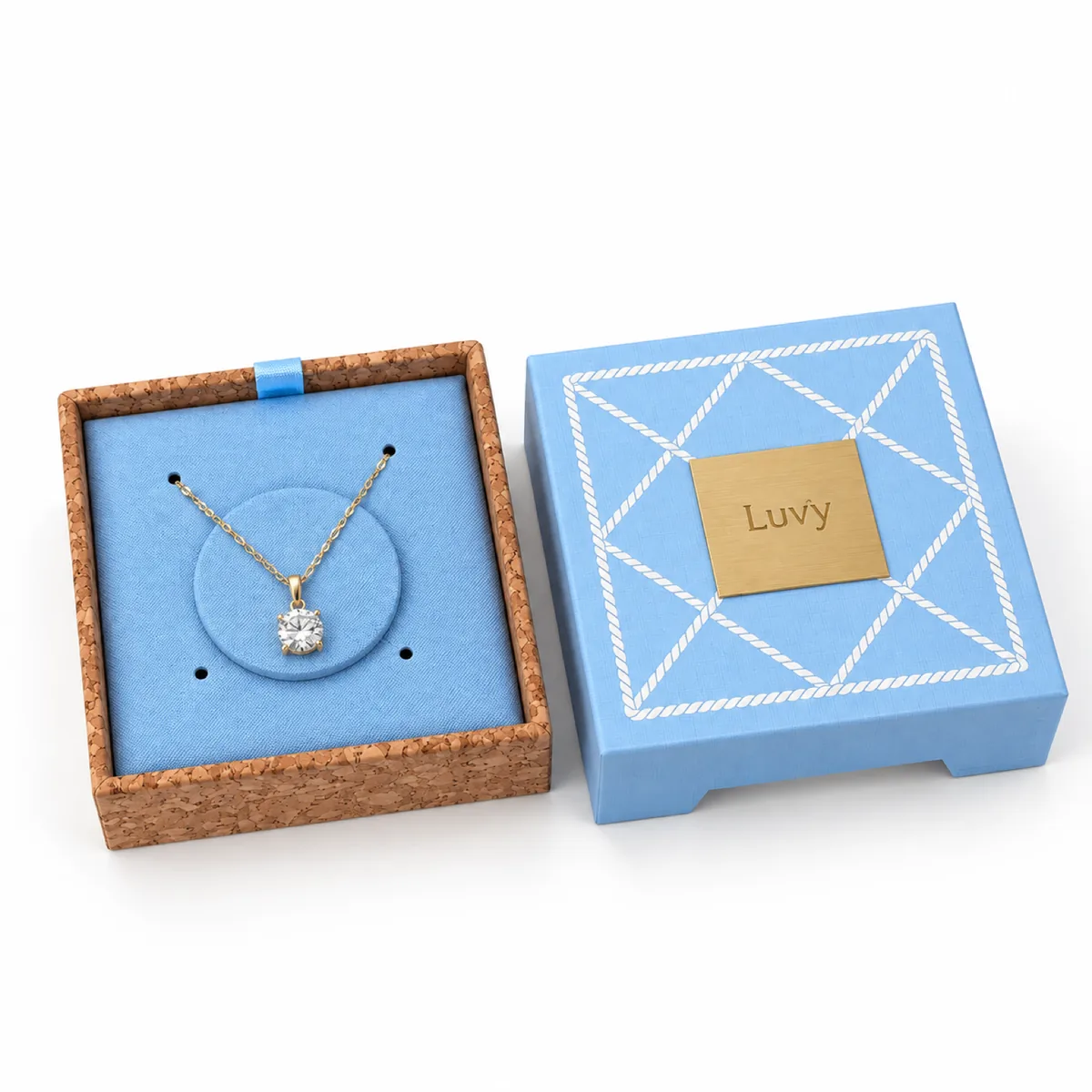 Cork-Trim Pendant Box with visible construction and opening